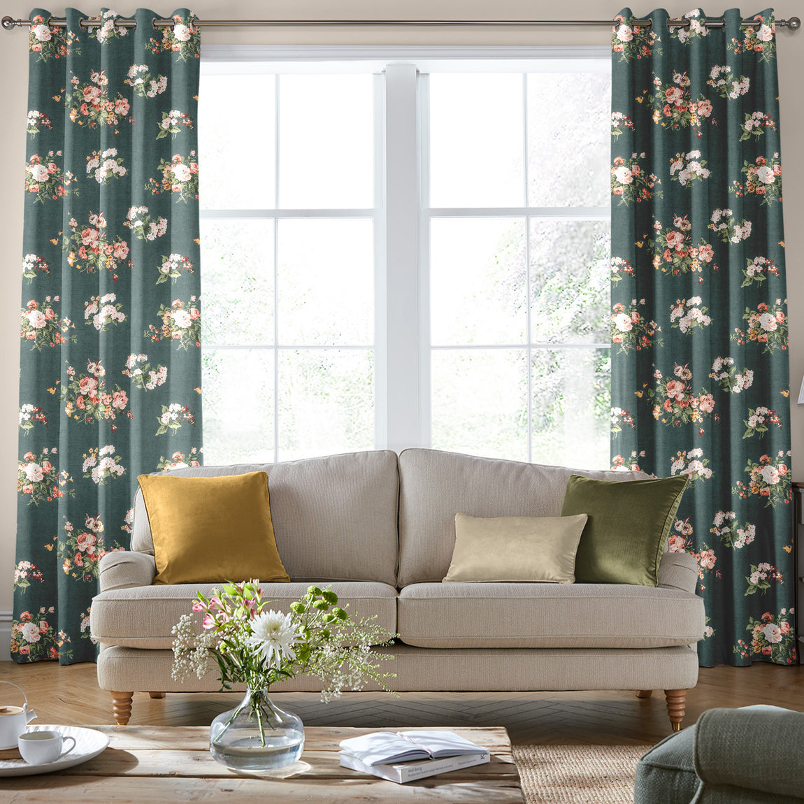 Laura Ashley Rosemore Made to Measure Curtain Fern
