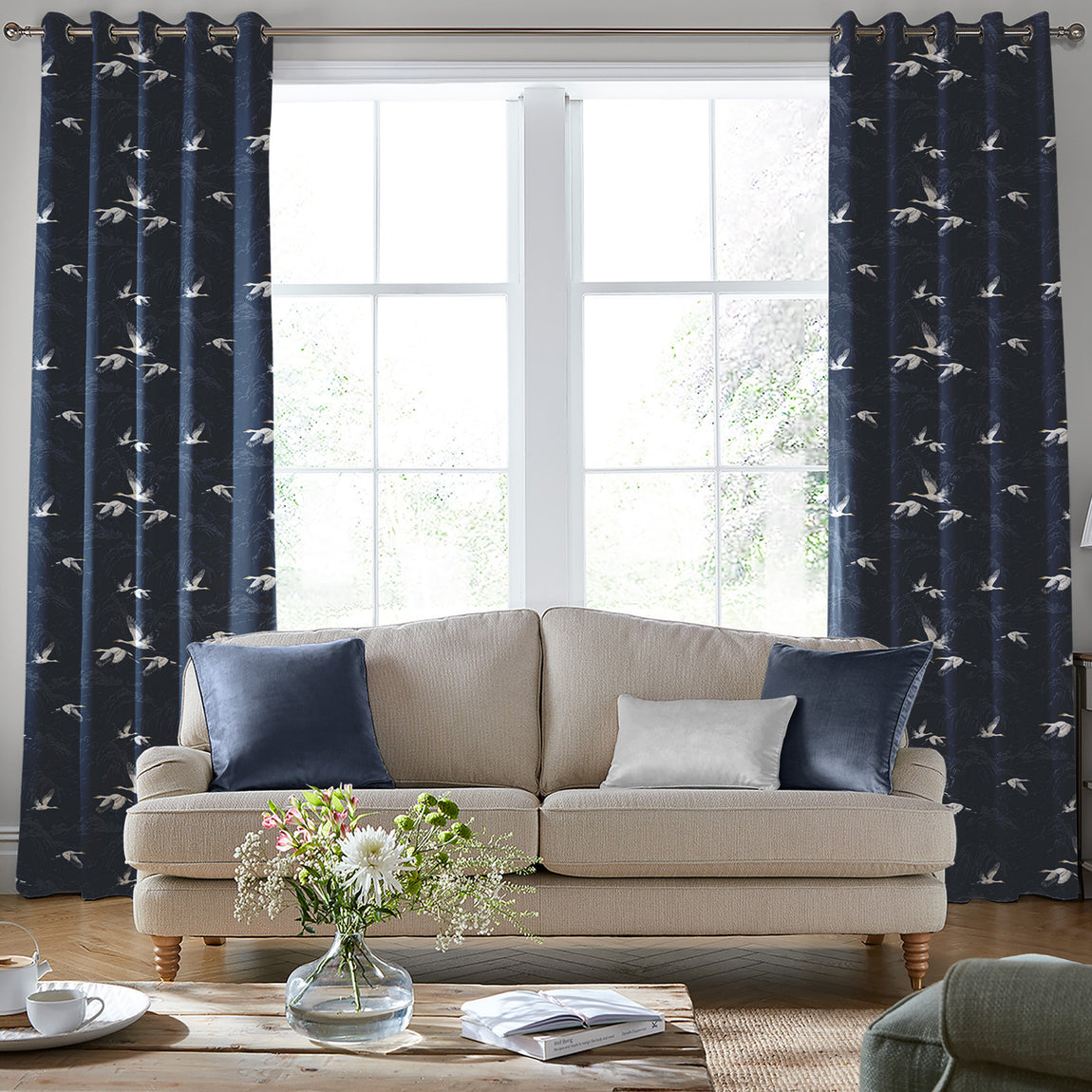 Laura Ashley Animalia Made to Measure Curtain Midnight