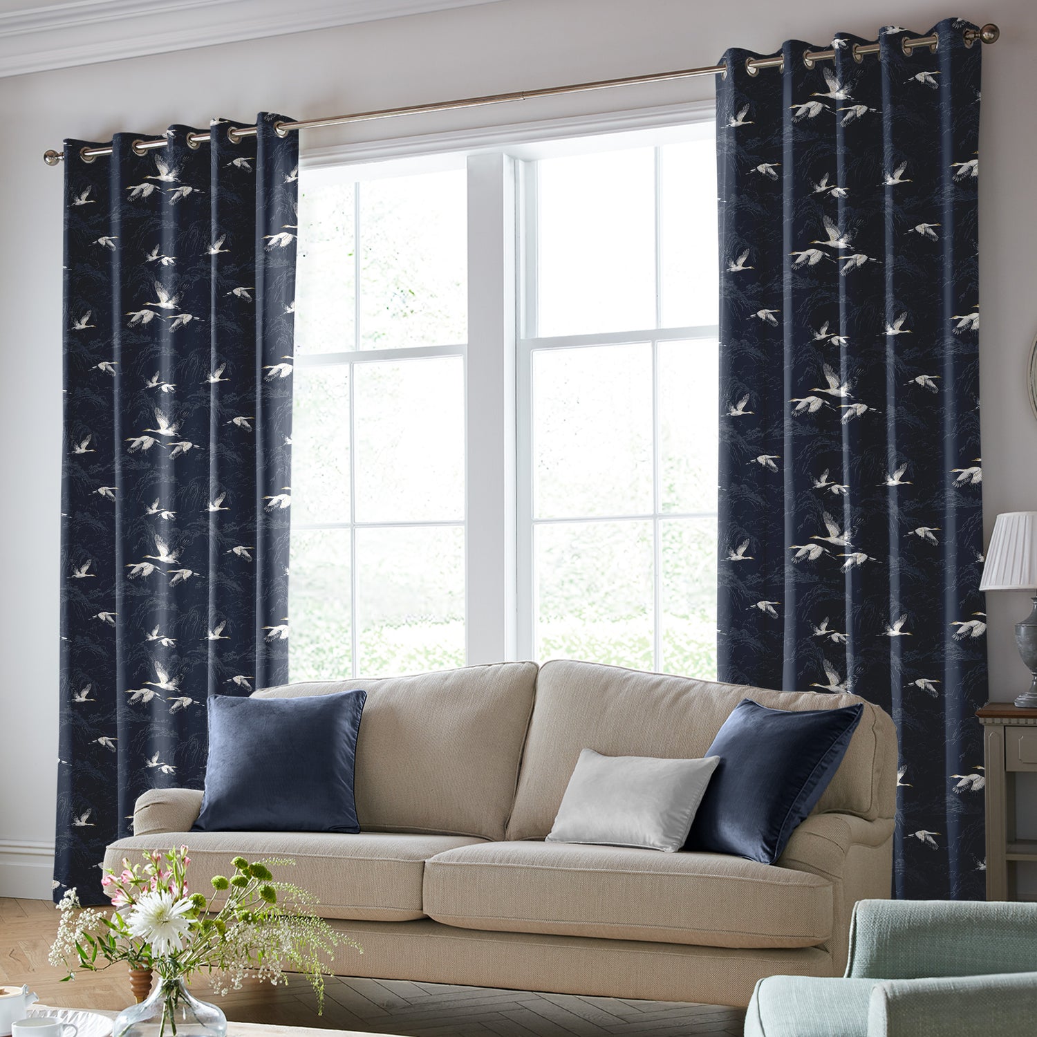 Laura Ashley Animalia Made to Measure Curtain Midnight