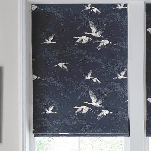 Laura Ashley Animalia Made to Measure Roman Blind Midnight