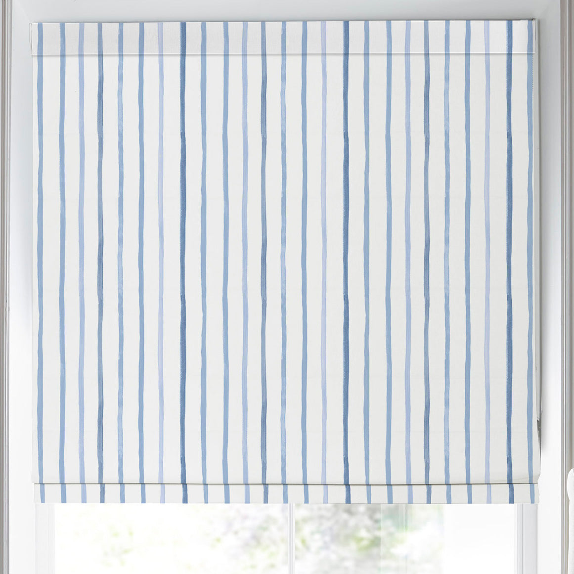 Laura Ashley Painterly Stripe Made to Measure Roman Blind Blue