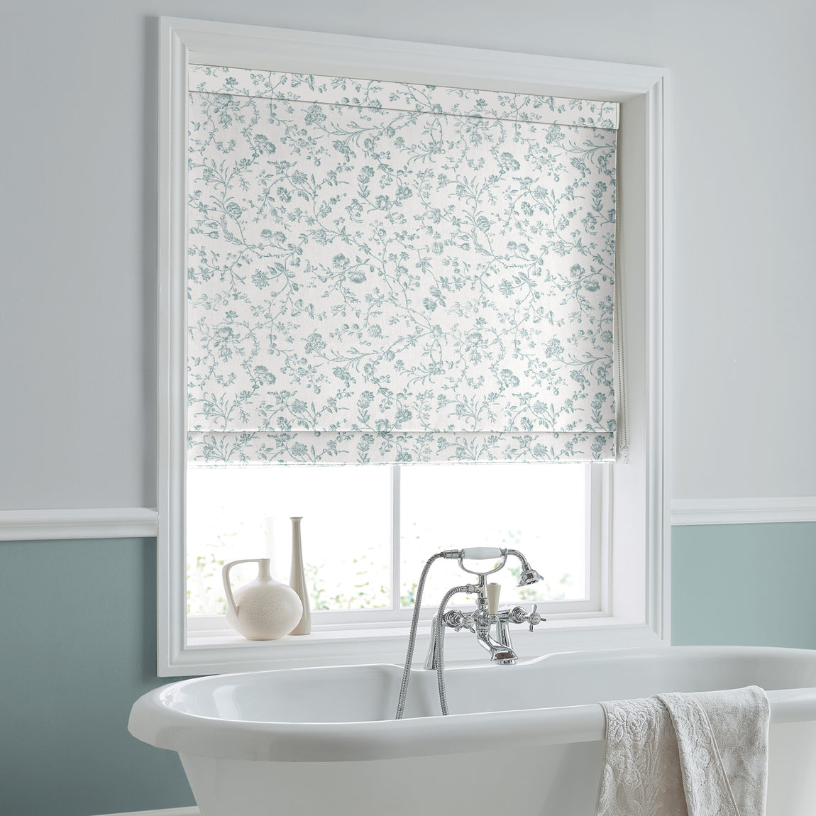 Laura Ashley Aria Made to Measure Roman Blind Eucalyptus