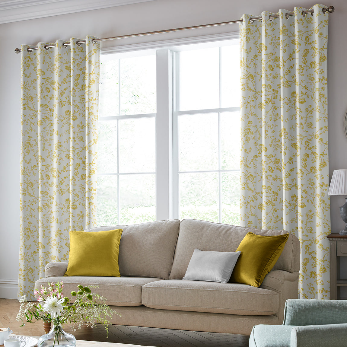 Laura Ashley Aria Made to Measure Curtain Ochre