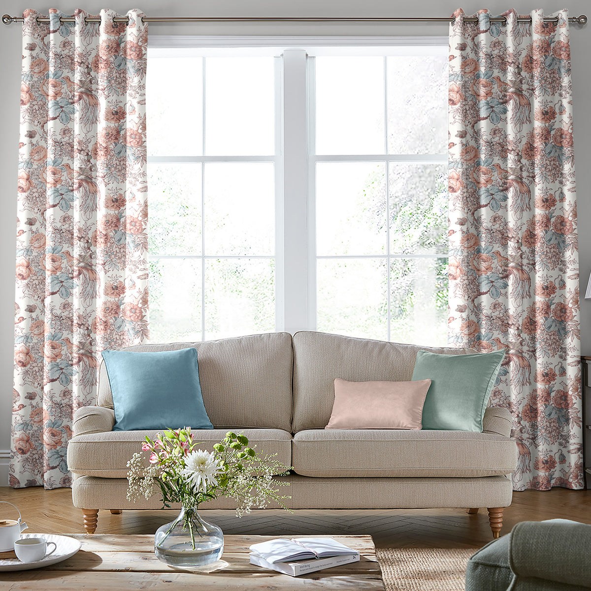 Laura Ashley Birtle Made to Measure Curtain Blush