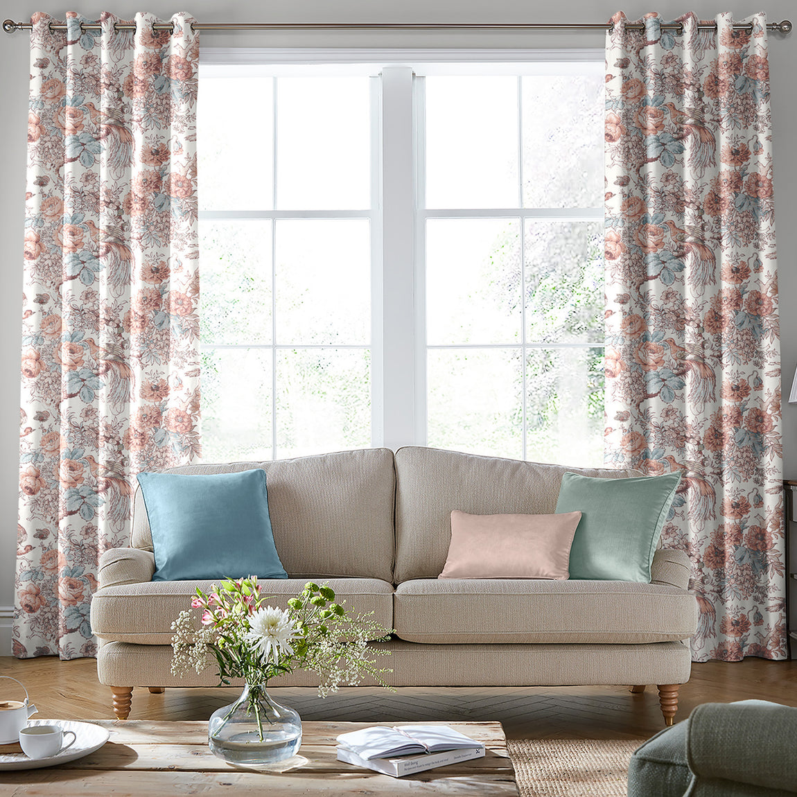 Laura Ashley Birtle Made to Measure Curtain Blush