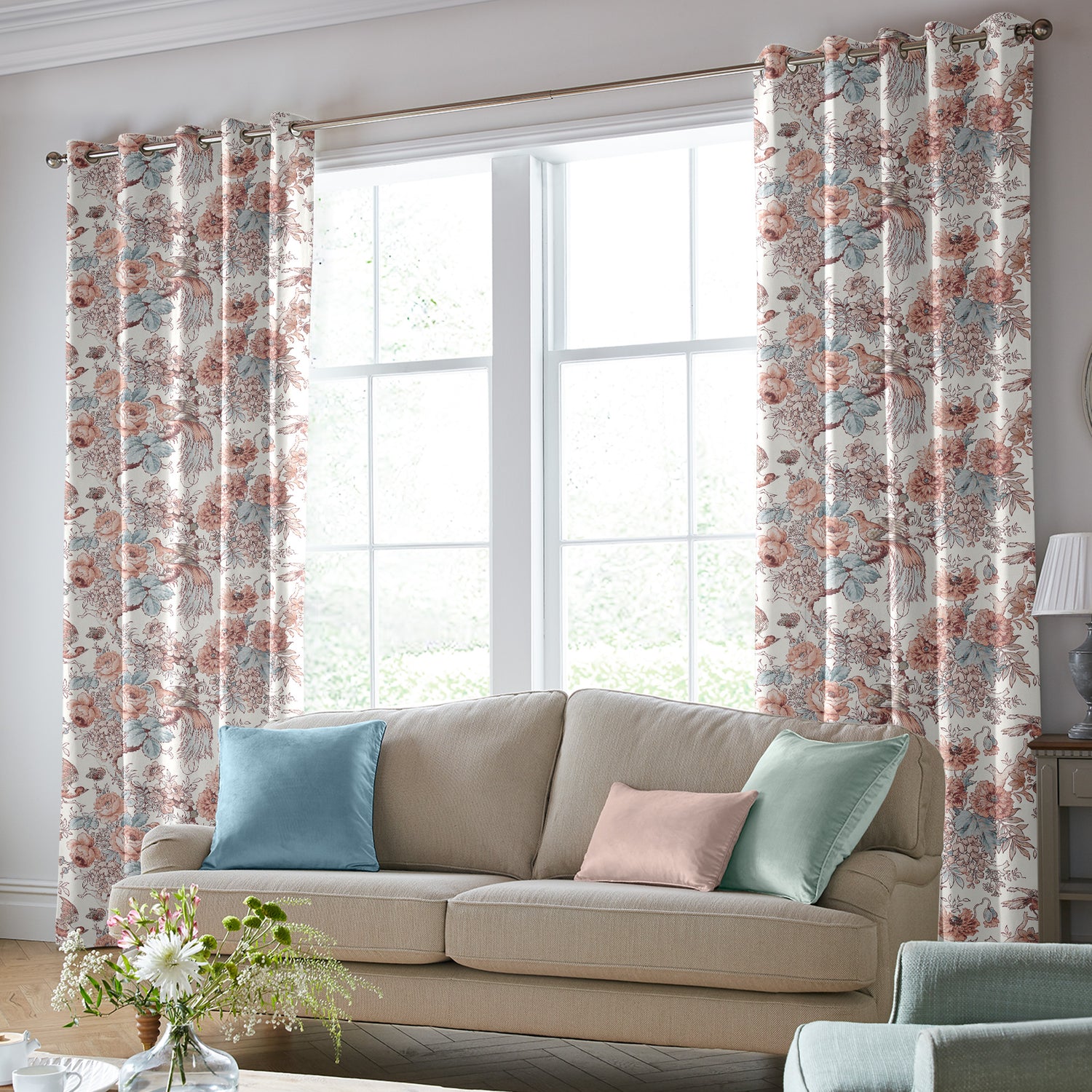 Laura Ashley Birtle Made to Measure Curtain Blush
