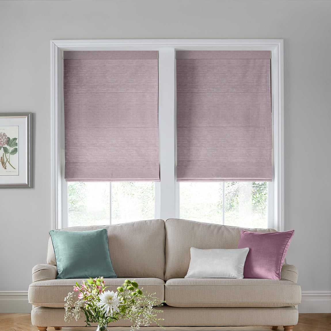 Laura Ashley Whinfell Made to Measure Roman Blind Mulberry