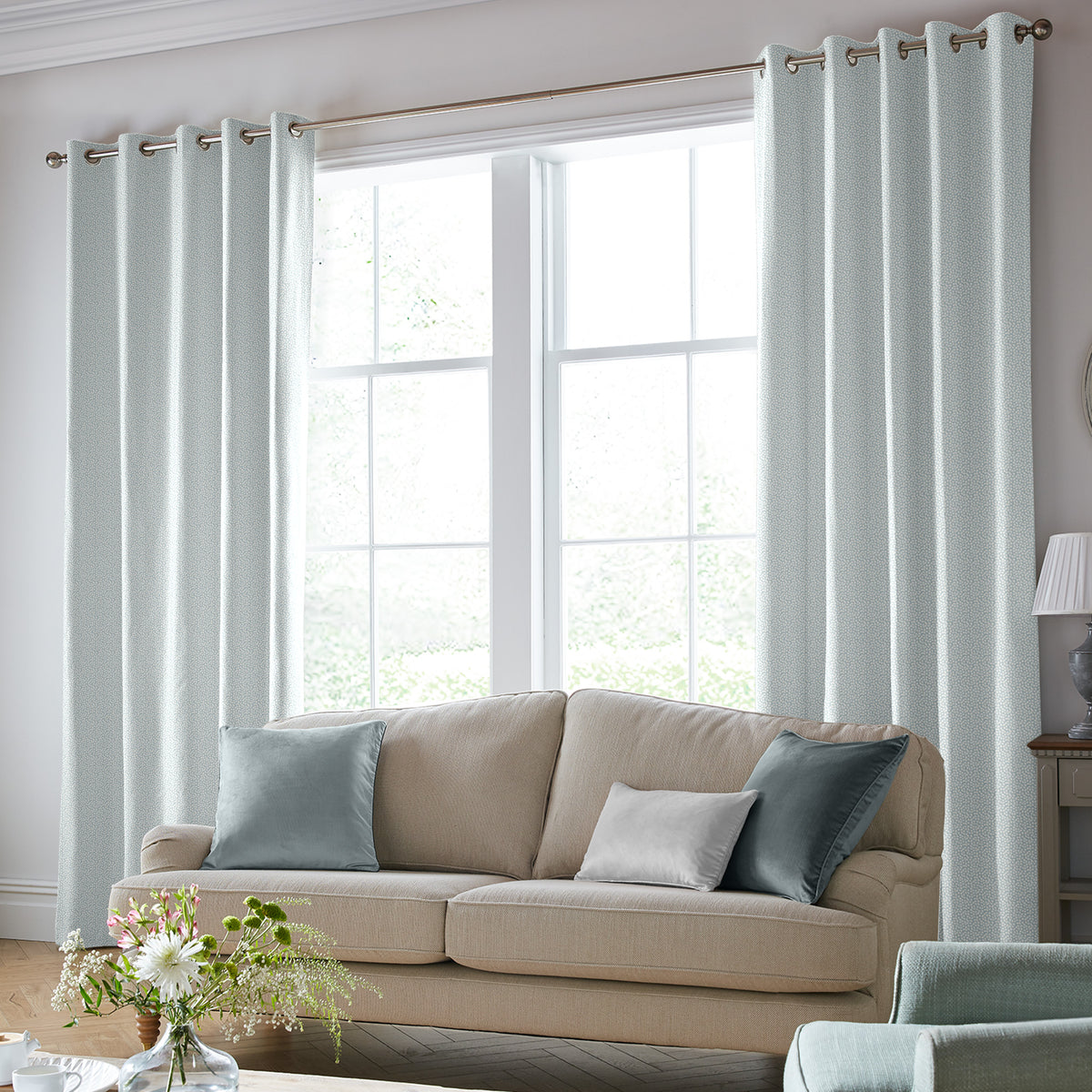 Laura Ashley Sycamore Made to Measure Curtain Pale Seaspray