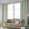Laura Ashley Awning Stripe Made To Measure Curtains Smoke Green