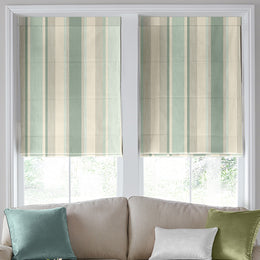 Laura Ashley Awning Stripe Made To Measure Roman Blind Smoke Green