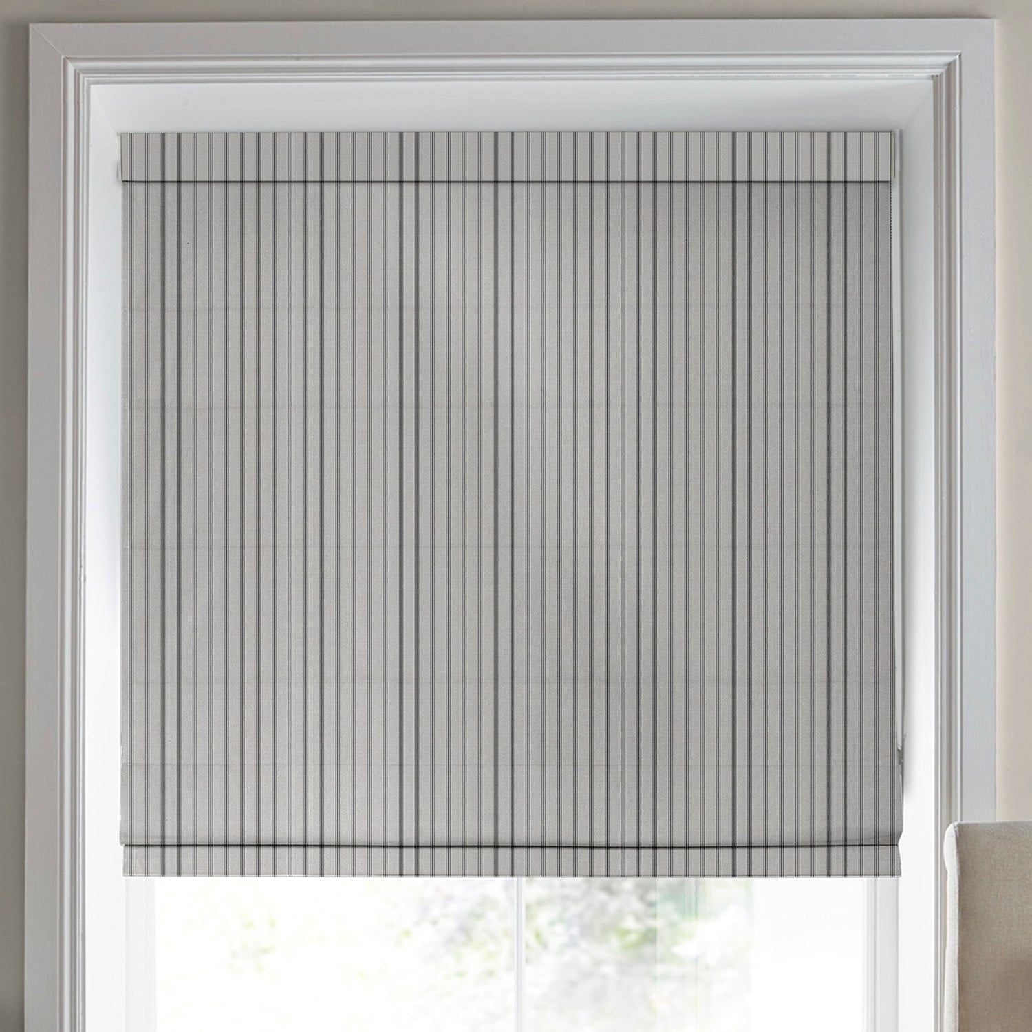 Laura Ashley Burnsall Stripe Made To Measure Curtains Moonbeam