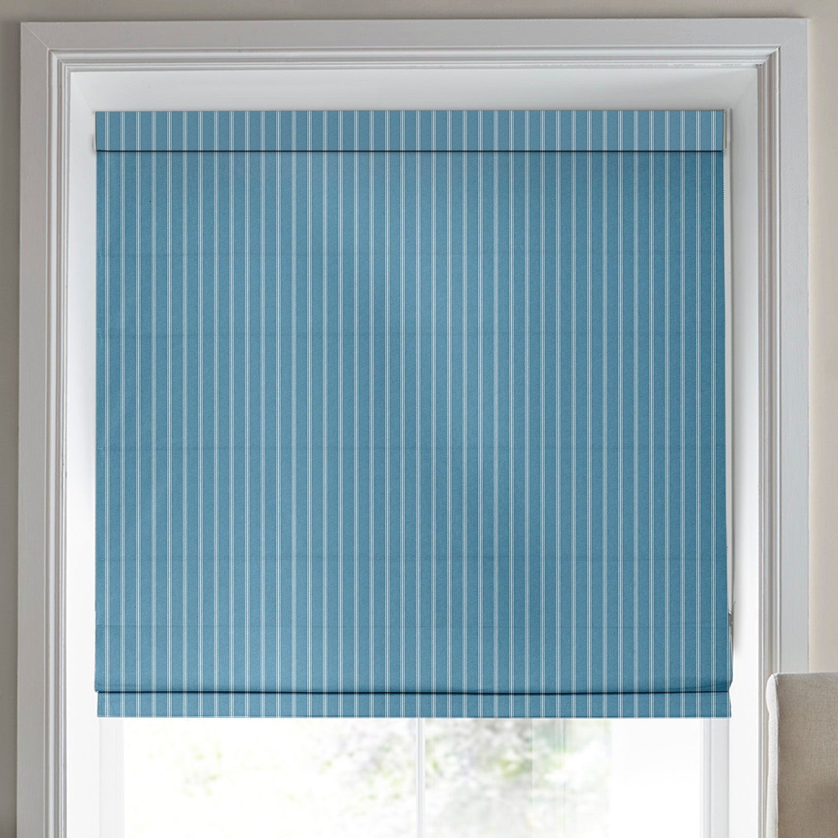 Laura Ashley Burnsall Stripe Made To Measure Curtains Seaspray