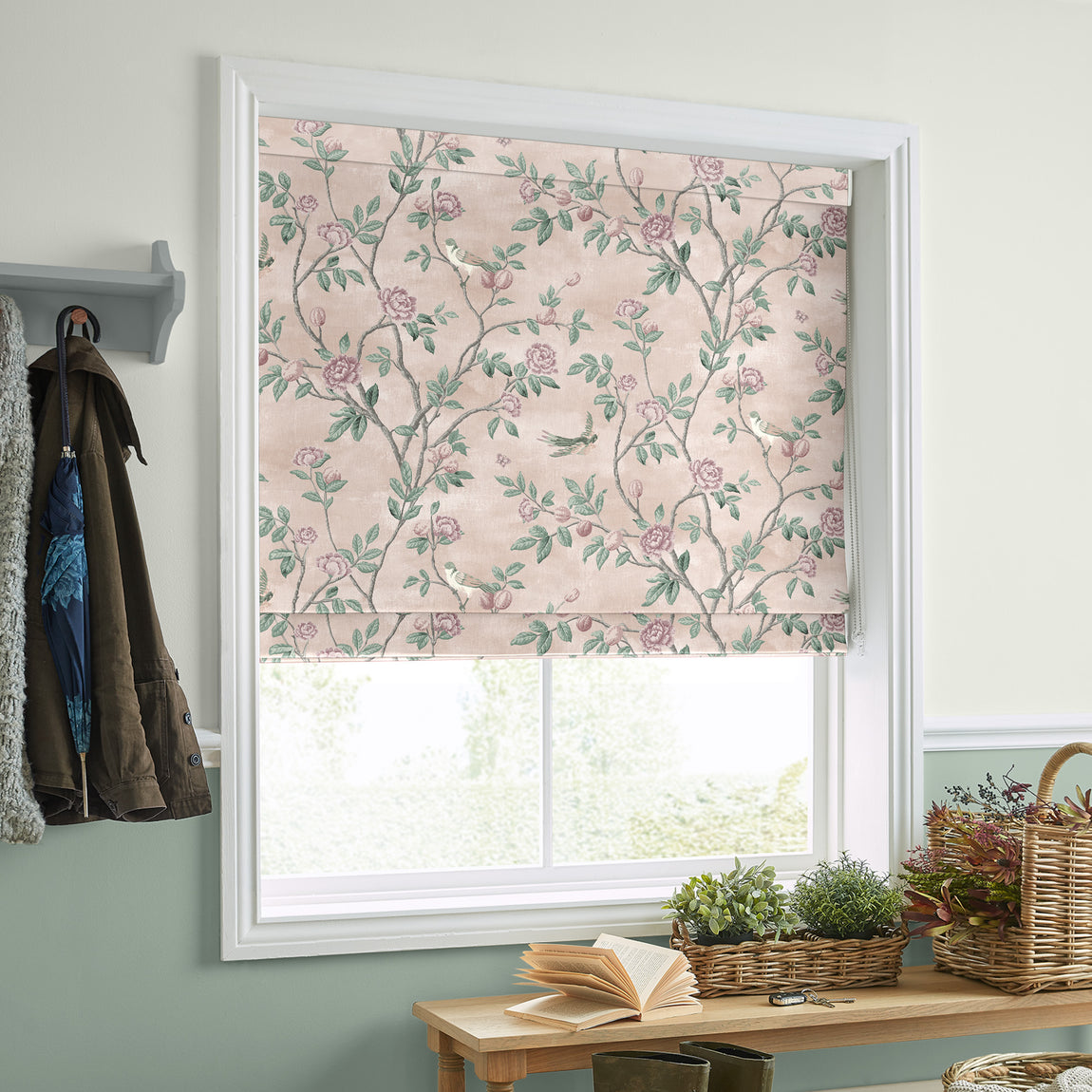 Laura Ashley Eglantine Made to Measure Roman Blind Blush