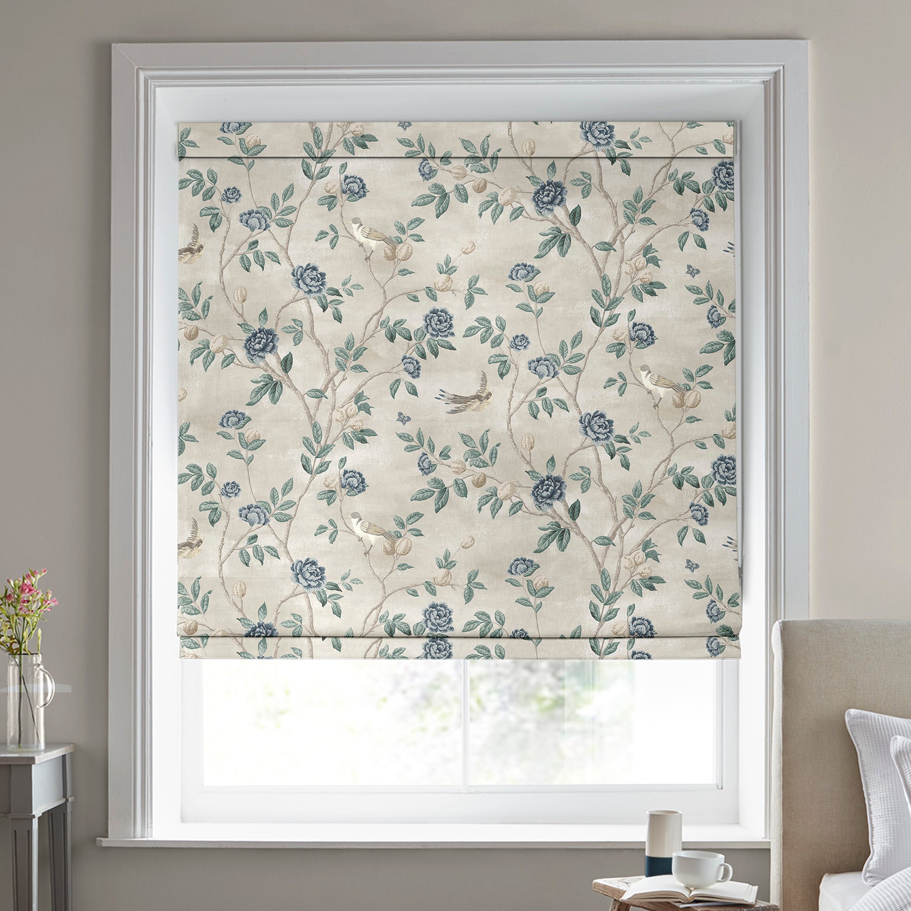 Laura Ashley Eglantine Made to Measure Roman Blind Seaspray