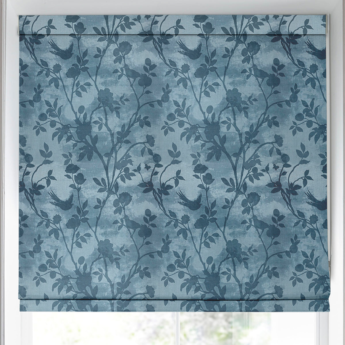 Laura Ashley Eglantine Silhoutte Woven Made to Measure Roman Blind Seaspray