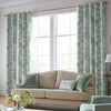 Laura Ashley Eglantine Silhoutte Woven Made to Measure Curtain Smoke Green