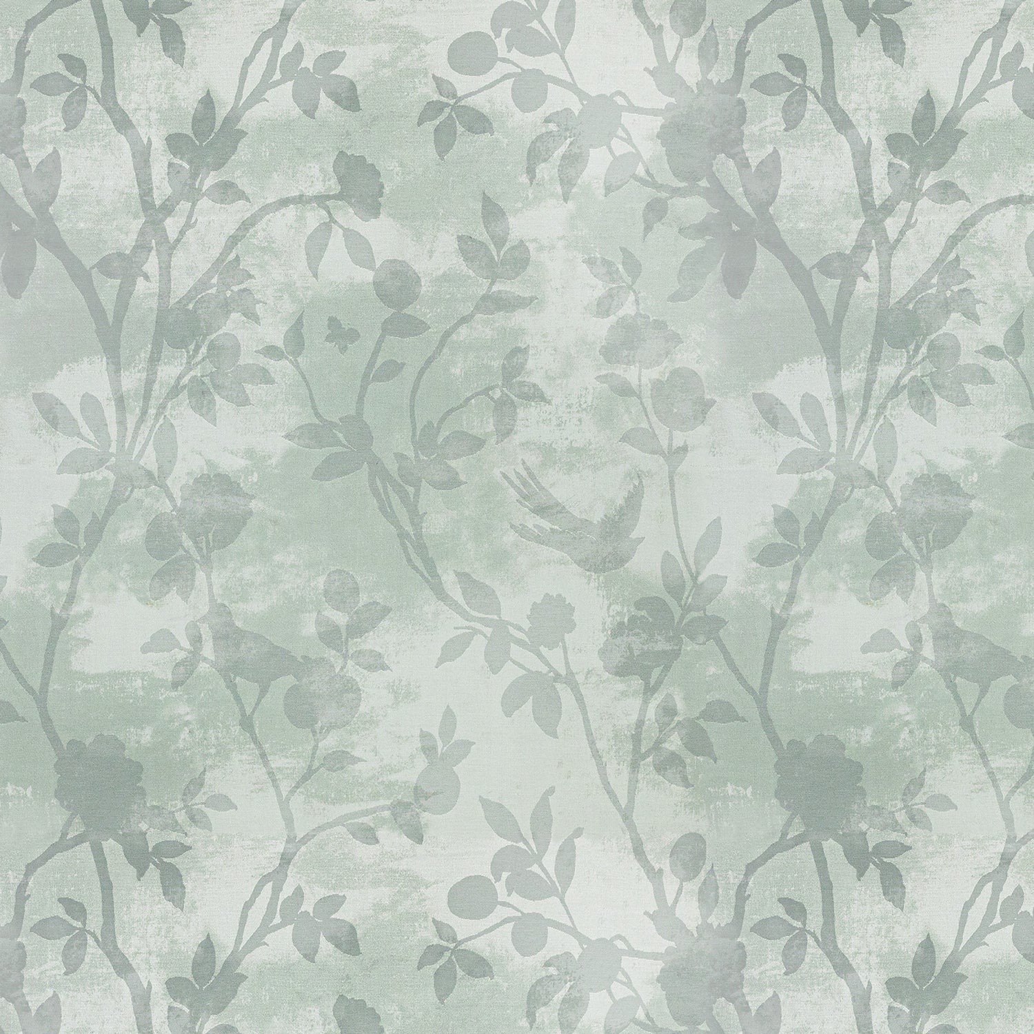 Laura Ashley Eglantine Silhoutte Woven Made to Measure Curtain Smoke Green