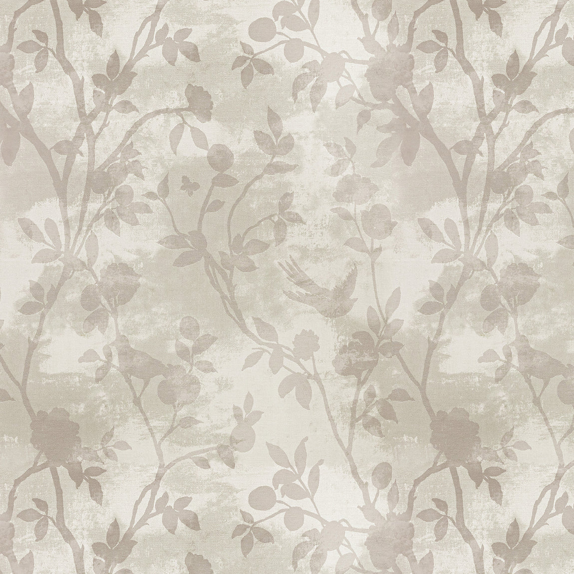 Laura Ashley Eglantine Silhoutte Woven Made to Measure Curtain White Sands