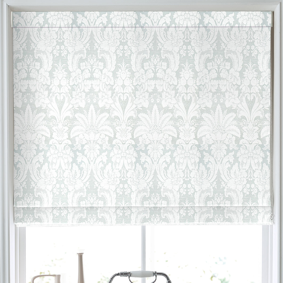 Laura Ashley Martigues Made to Measure Roman Blind Smoke Green