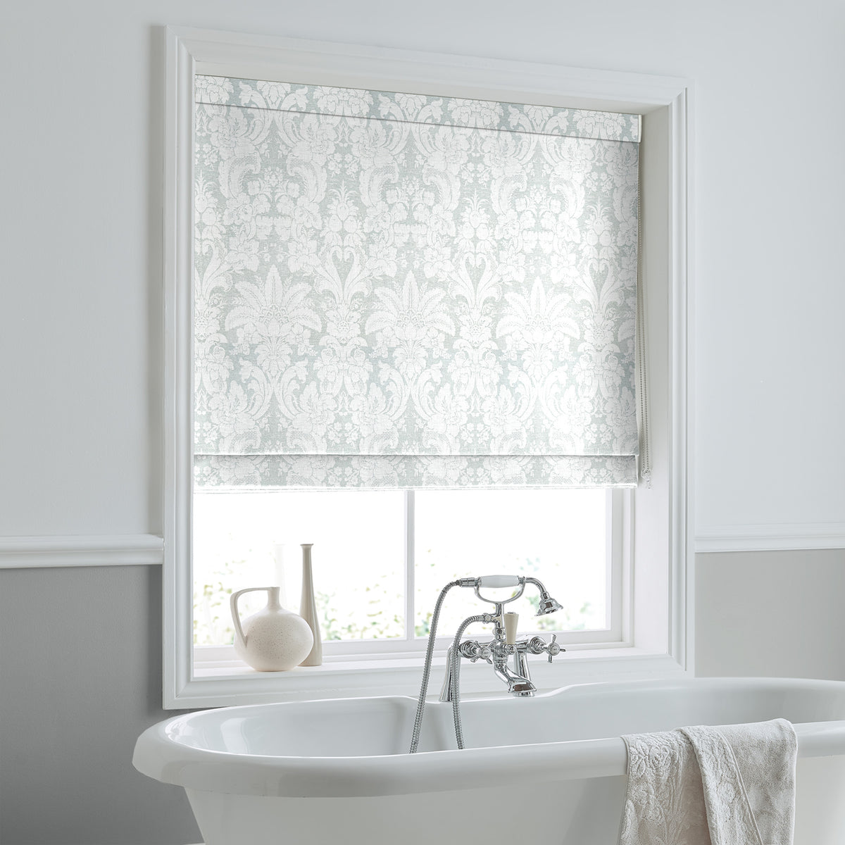 Laura Ashley Martigues Made to Measure Roman Blind Smoke Green