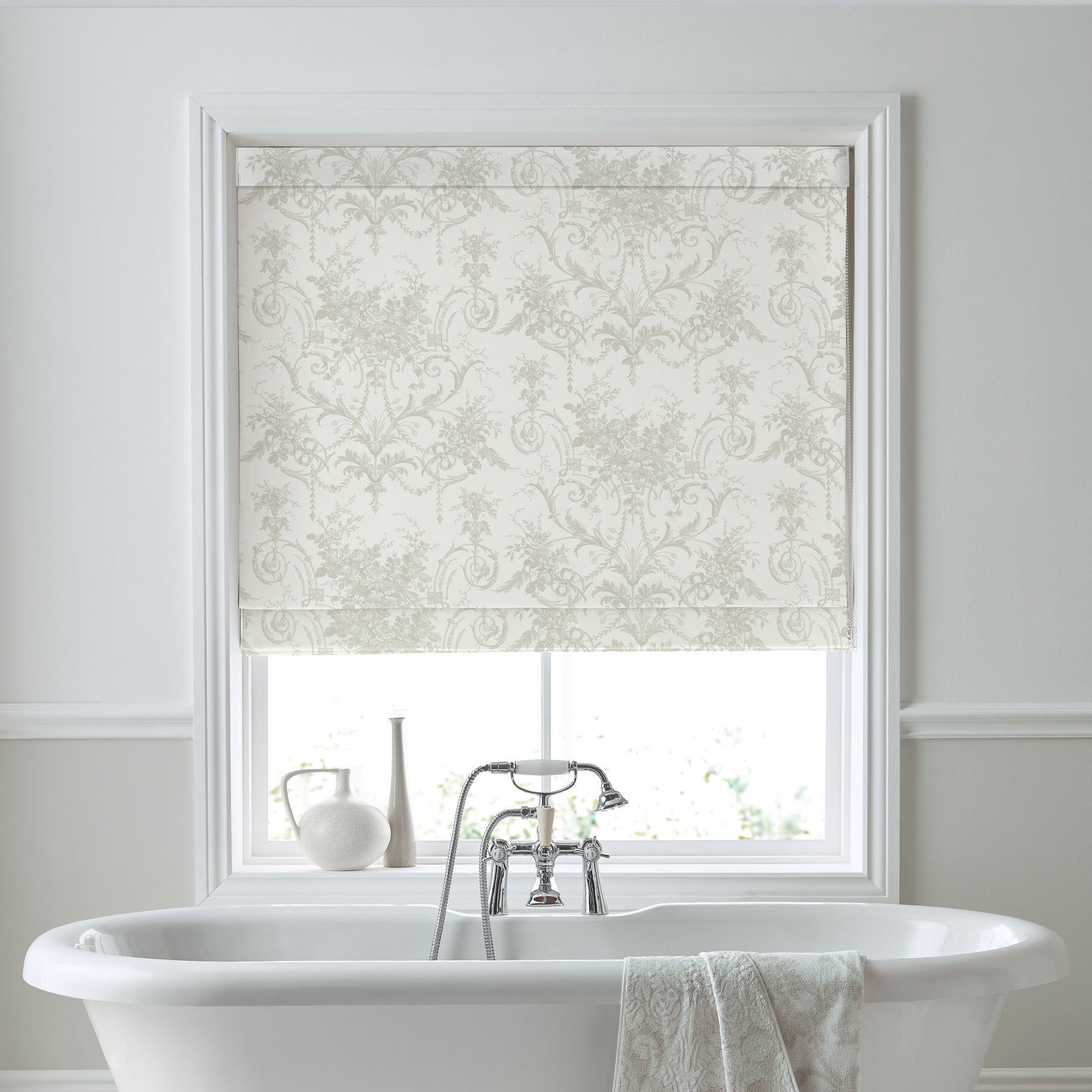 Laura Ashley Tulleries Made To Measure Roman Blind Dove Grey