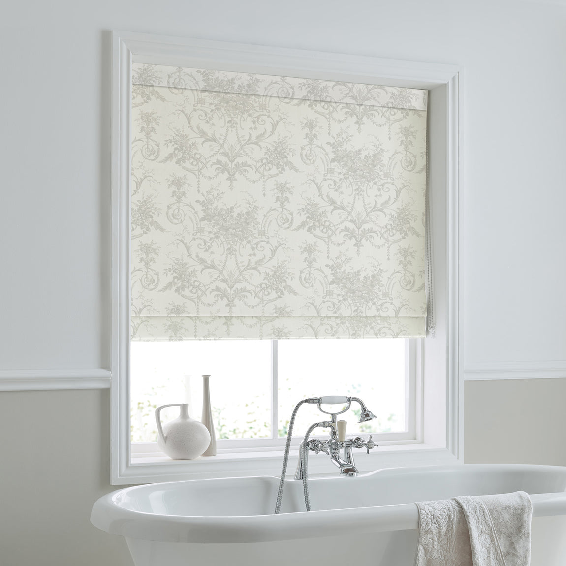 Laura Ashley Tulleries Made To Measure Roman Blind Dove Grey