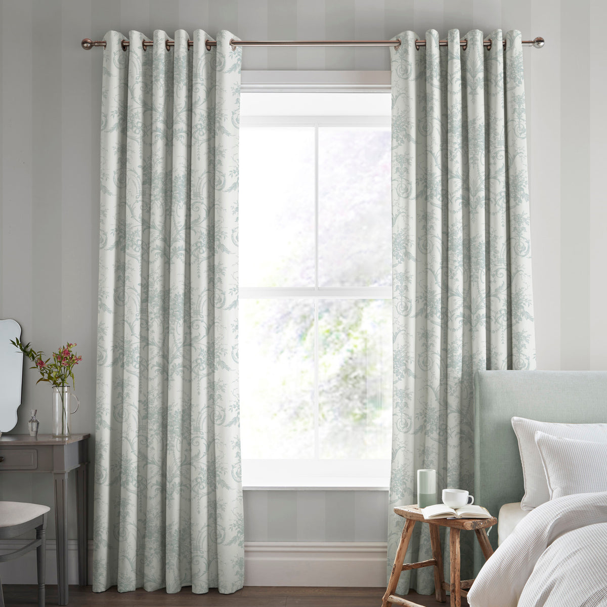 Laura Ashley Tulleries Made To Measure Roman Blind Duckegg
