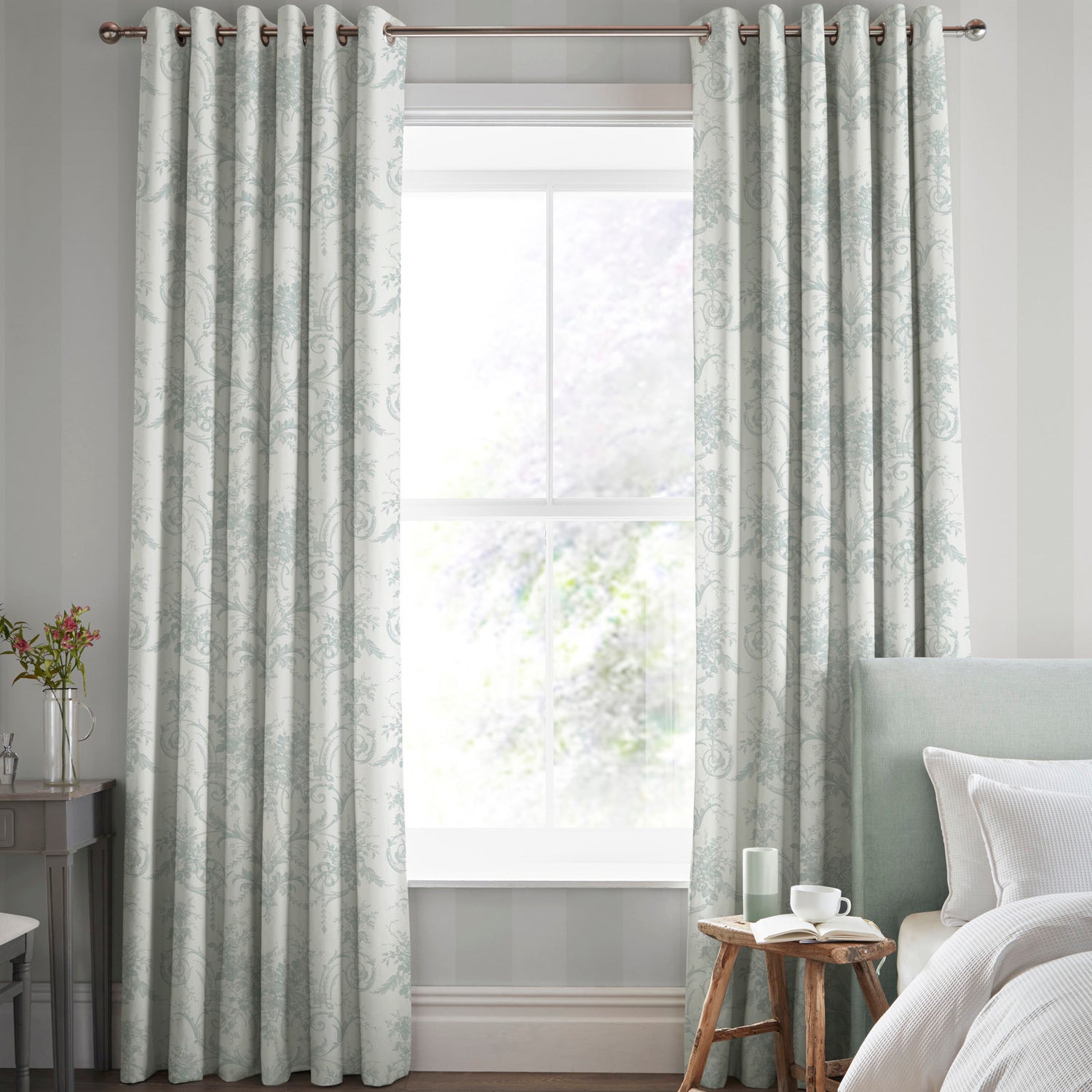 Laura Ashley Tulleries Made To Measure Curtains Duckegg