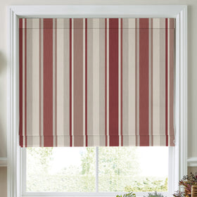 Laura Ashley Awning Stripe Made To Measure Roman Blind Crimson