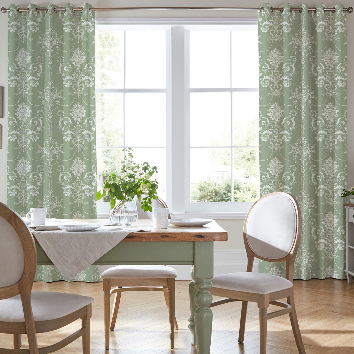 Laura Ashley Josette Made to Measure Curtain Fresh Green