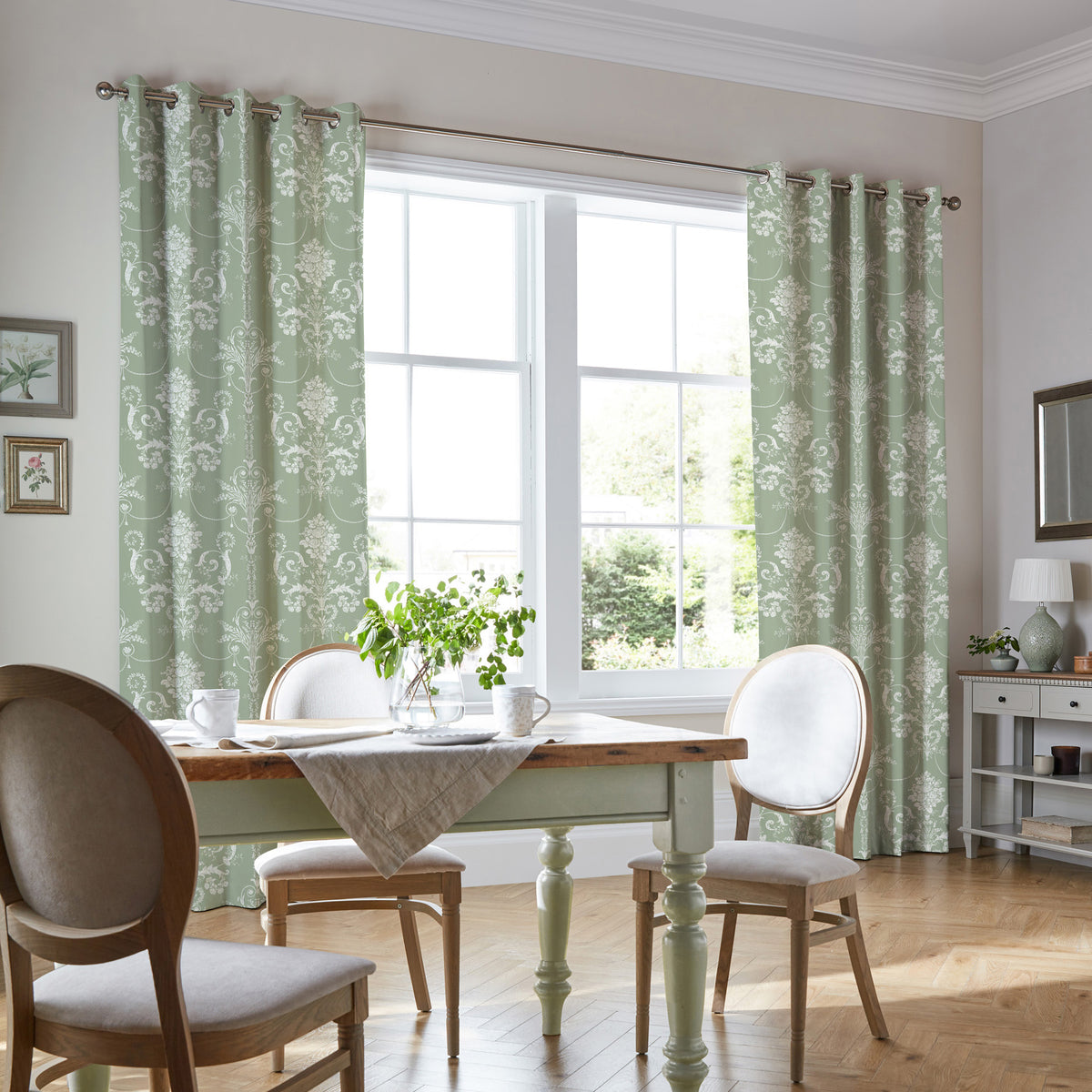 Laura Ashley Josette Made to Measure Curtain Fresh Green