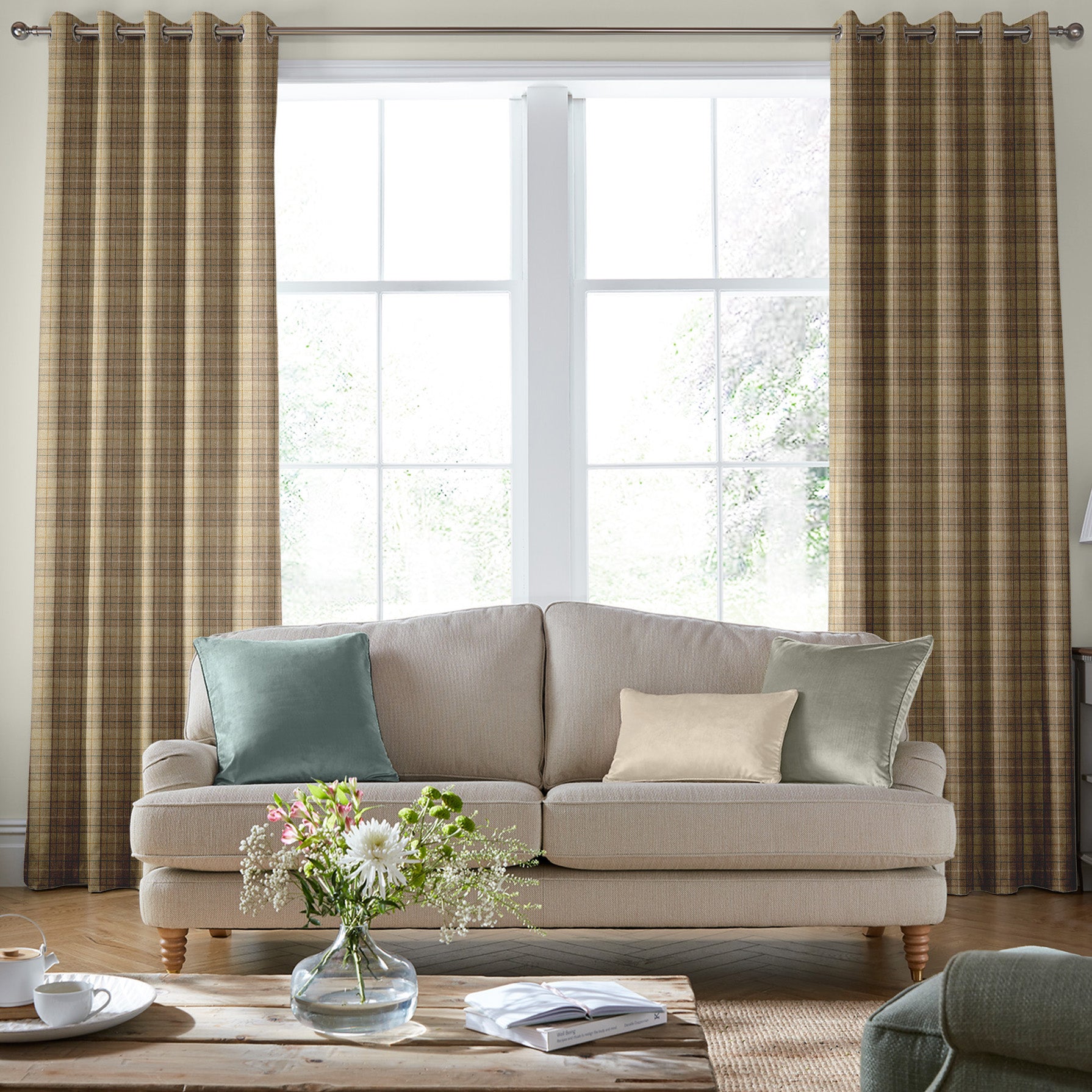 Laura Ashley Alfriston Made To Measure Curtains Natural Value