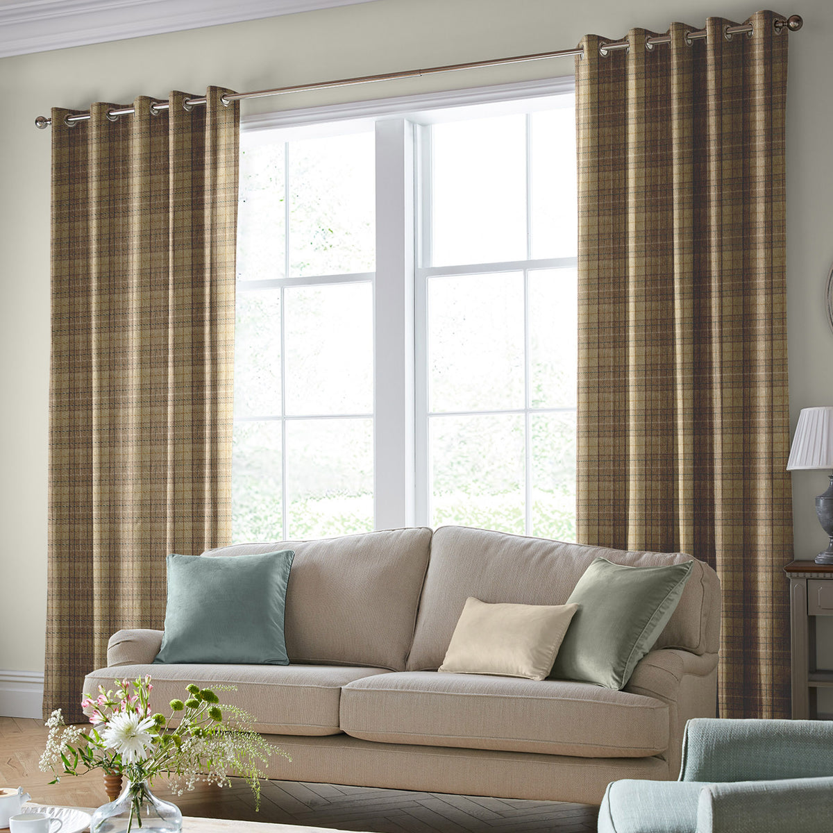 Laura Ashley Alfriston Made To Measure Curtains Natural