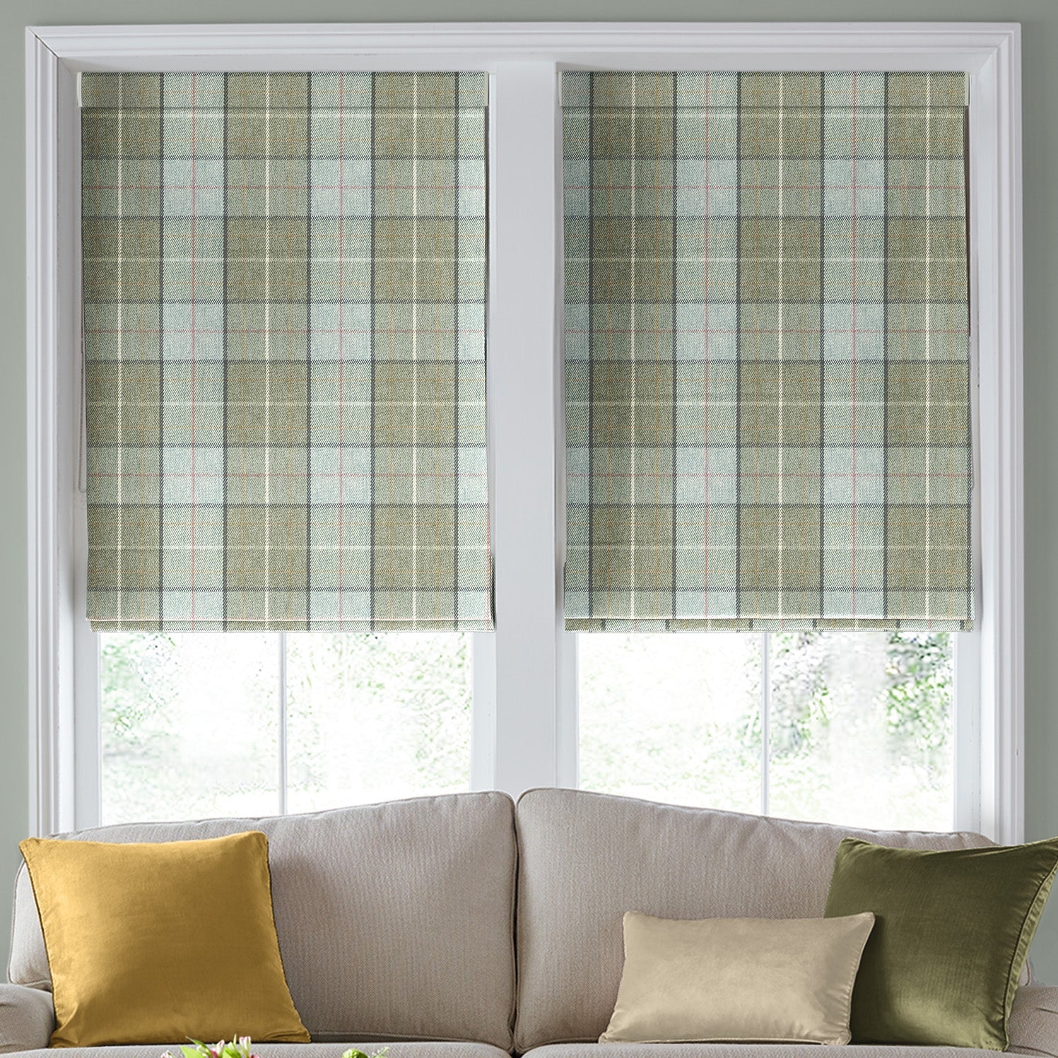 Laura Ashley Alfriston Made To Measure Curtains Sage