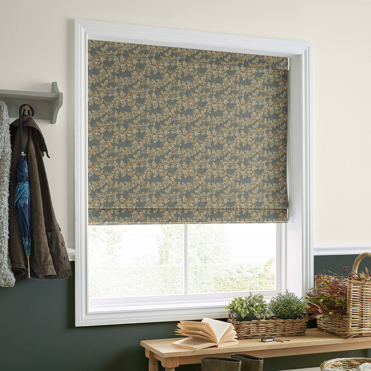 Laura Ashley Burnham Woven Made to Measure Roman Blind Fern