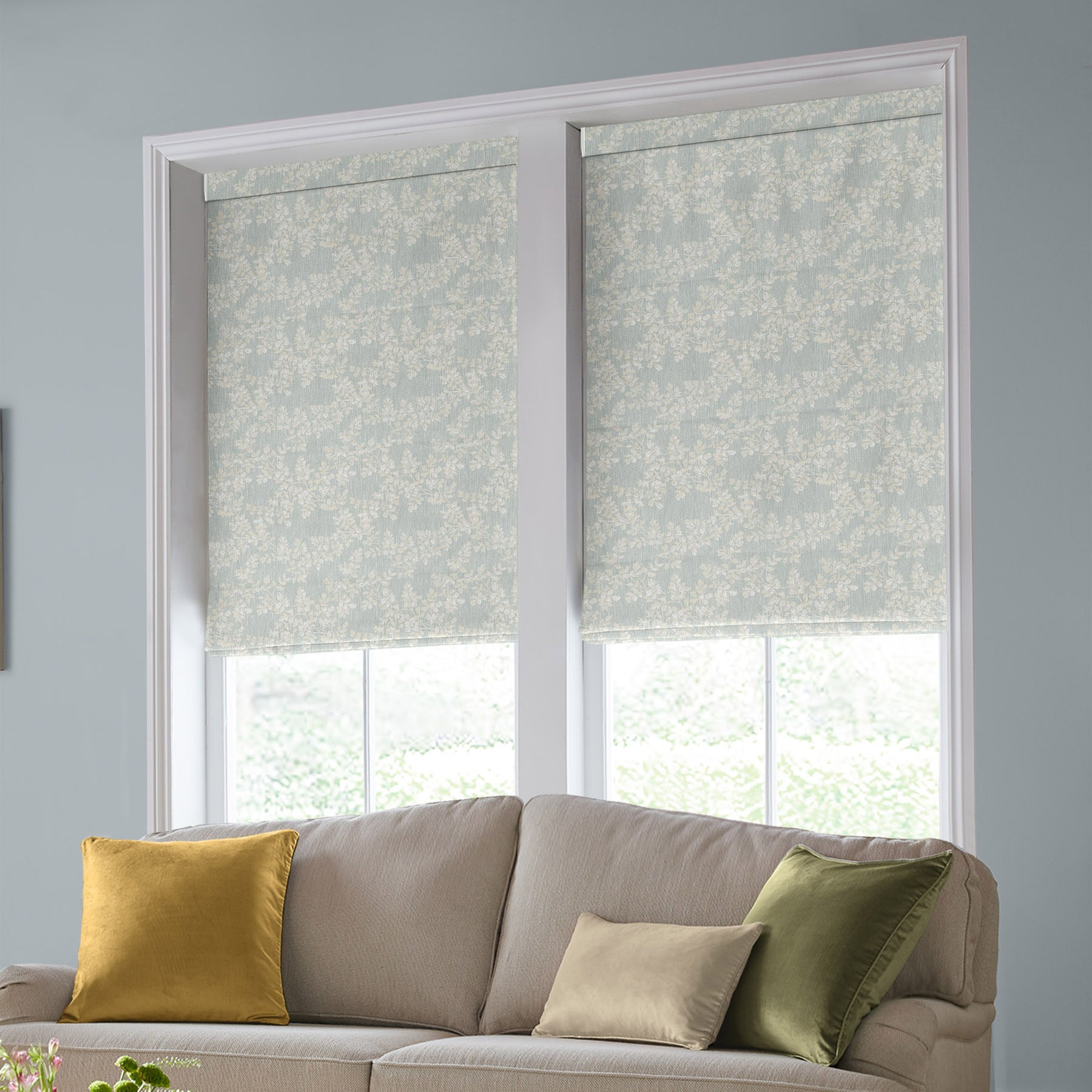 Laura Ashley Burnham Woven Made to Measure Roman Blind Sage