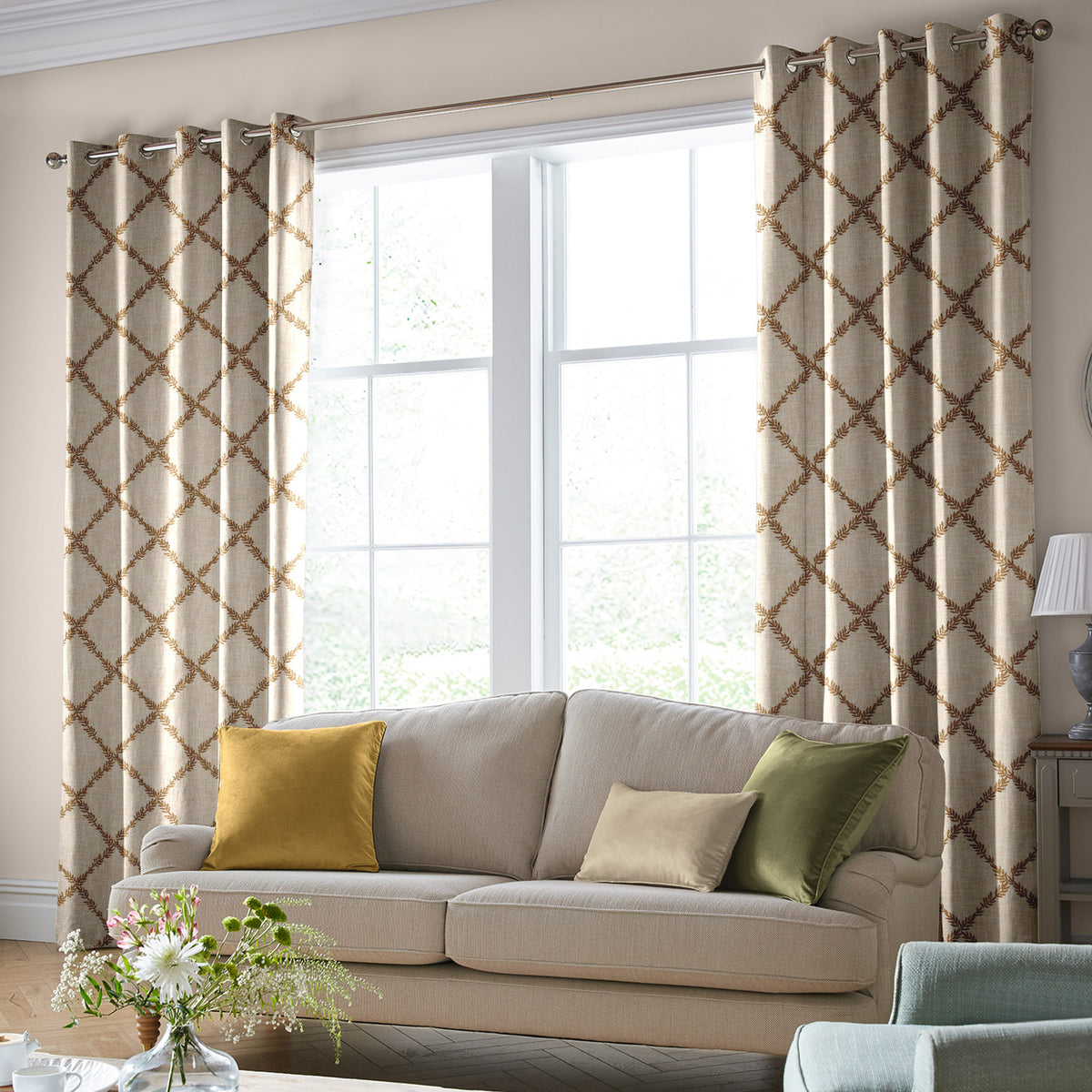 Laura Ashley Pennorth Made To Measure Curtains Amber