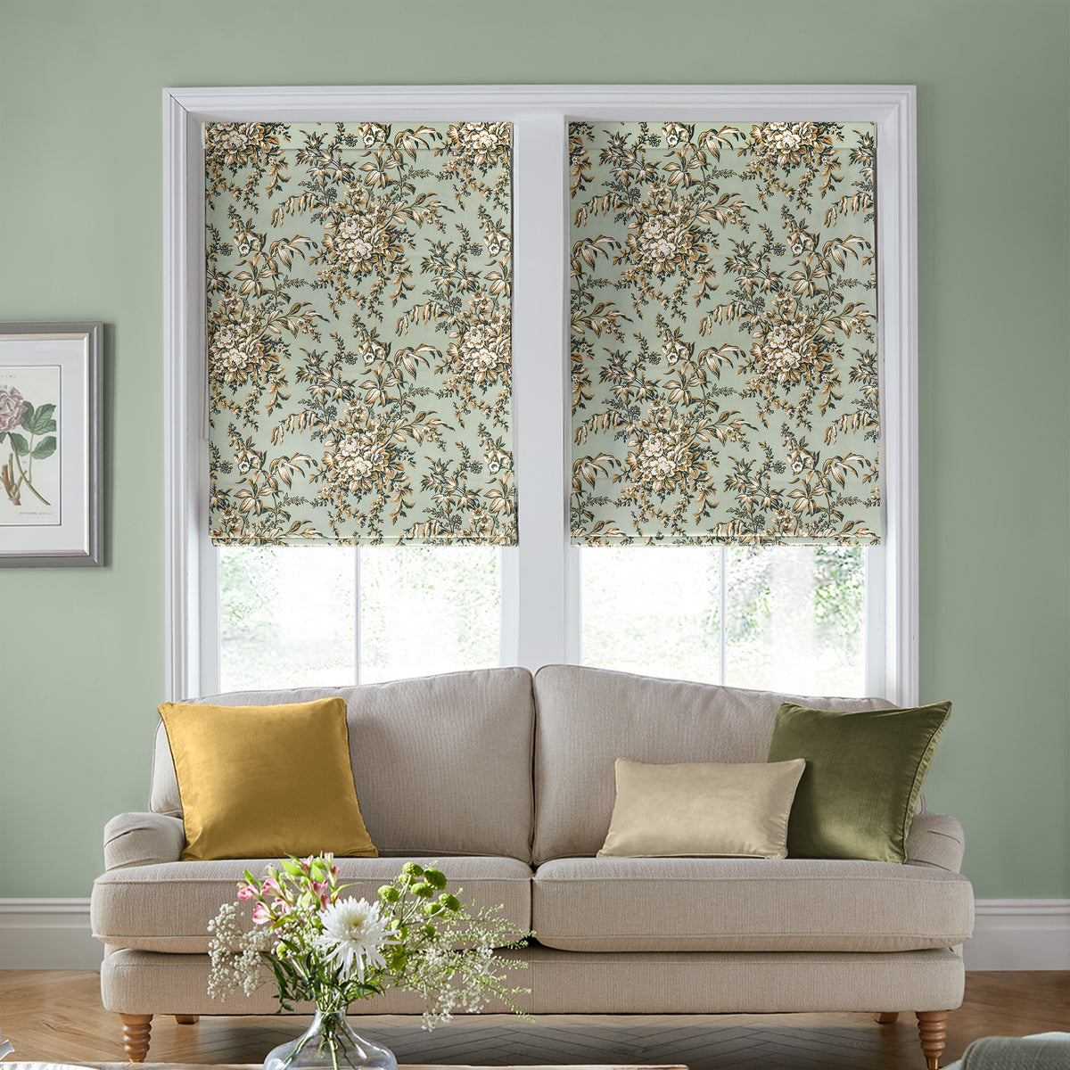 Laura Ashley Picardie Made to Measure Roman Blind Amber