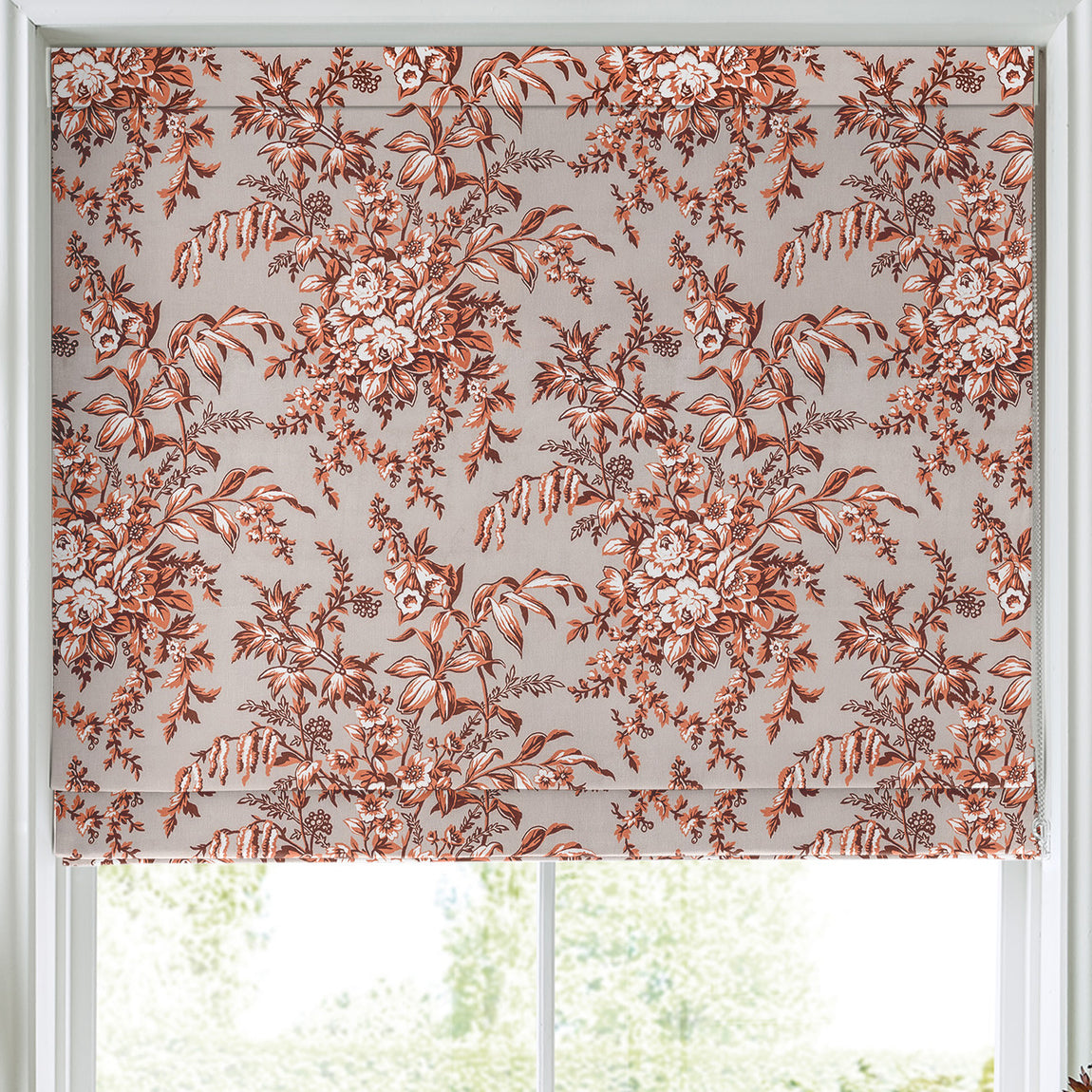 Laura Ashley Picardie Velvet Made to Measure Roman Blind Embers