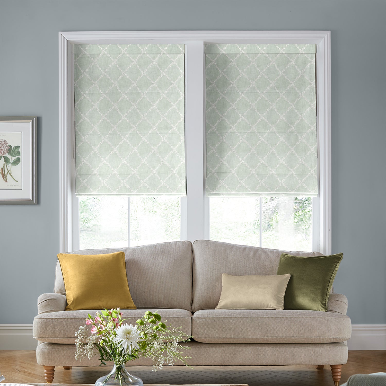 Laura Ashley Pennorth Made To Measure Roman Blind Duckegg