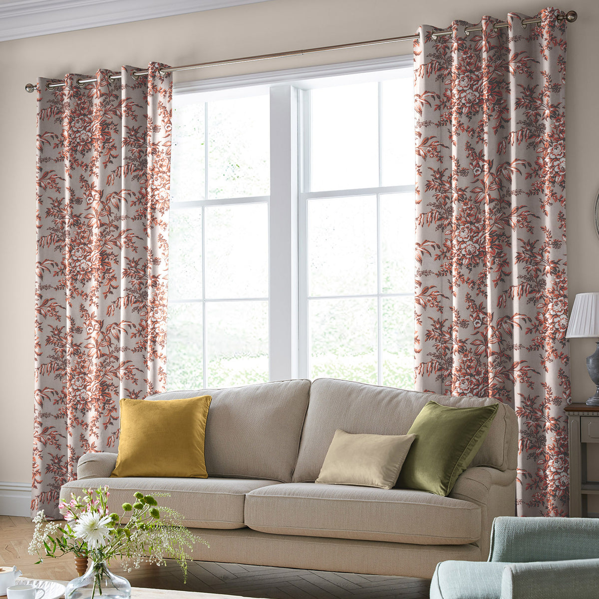 Laura Ashley Picardie Made to Measure Curtain Embers