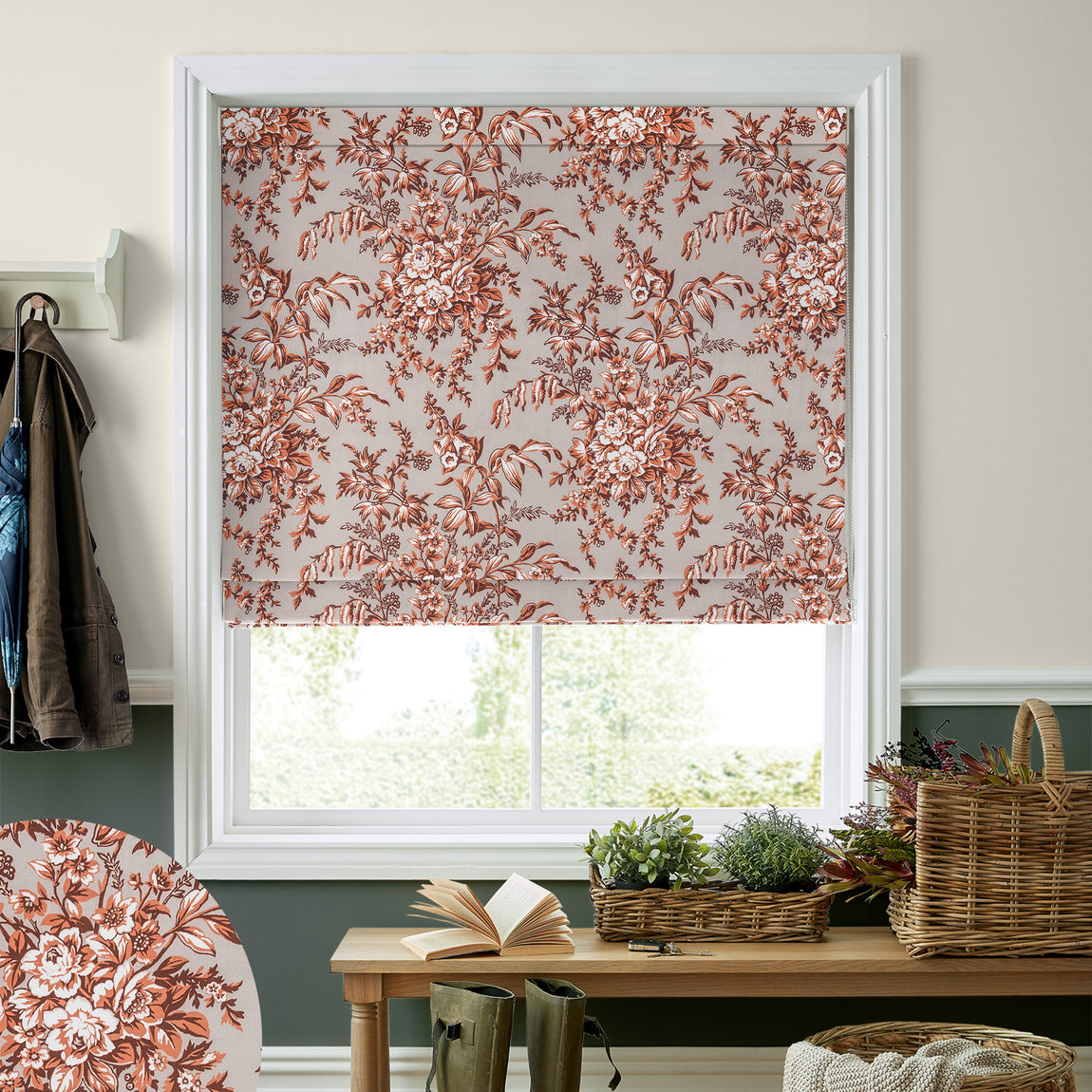 Laura Ashley Picardie Made to Measure Roman Blind Embers