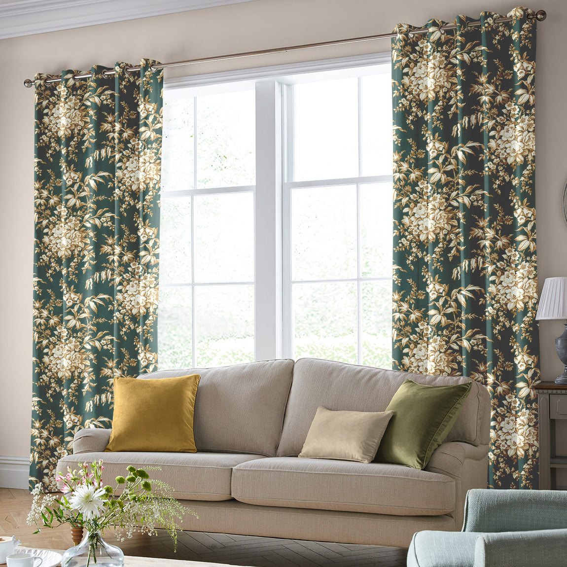 Laura Ashley Picardie Made to Measure Curtain Fern