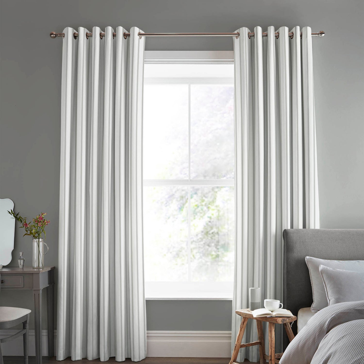 Laura Ashley Farnworth Made To Measure Roman Blind Steel