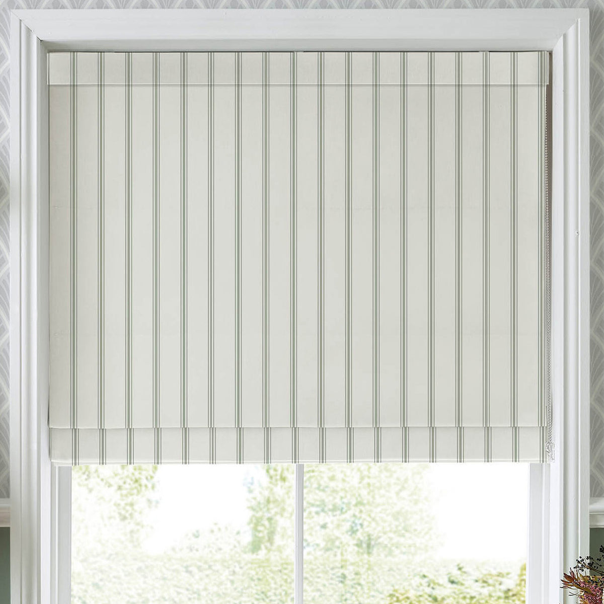 Laura Ashley Farnworth Made To Measure Roman Blind Fresh Green