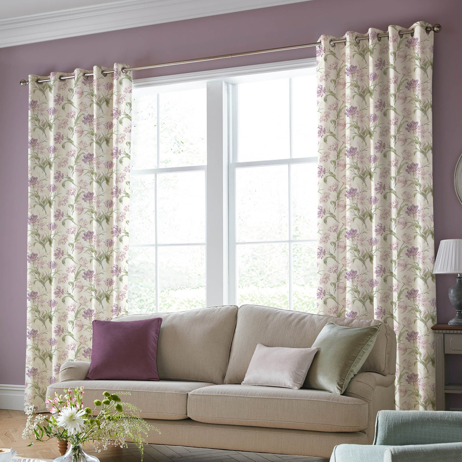 Laura Ashley Gosford Made to Measure Curtain Grape