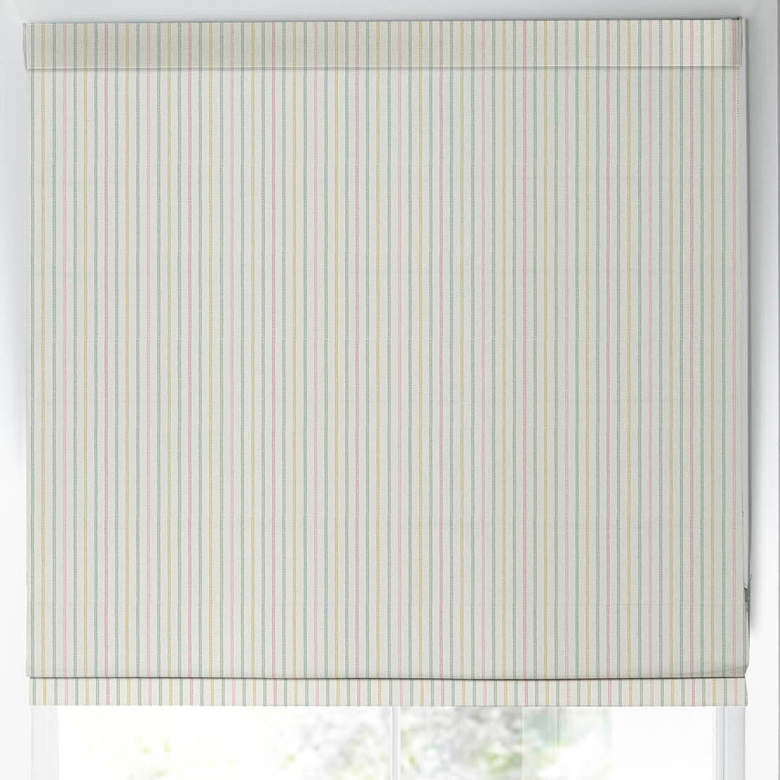 Laura Ashley Candy Stripe Made to Measure Roman Blind Pale Ochre