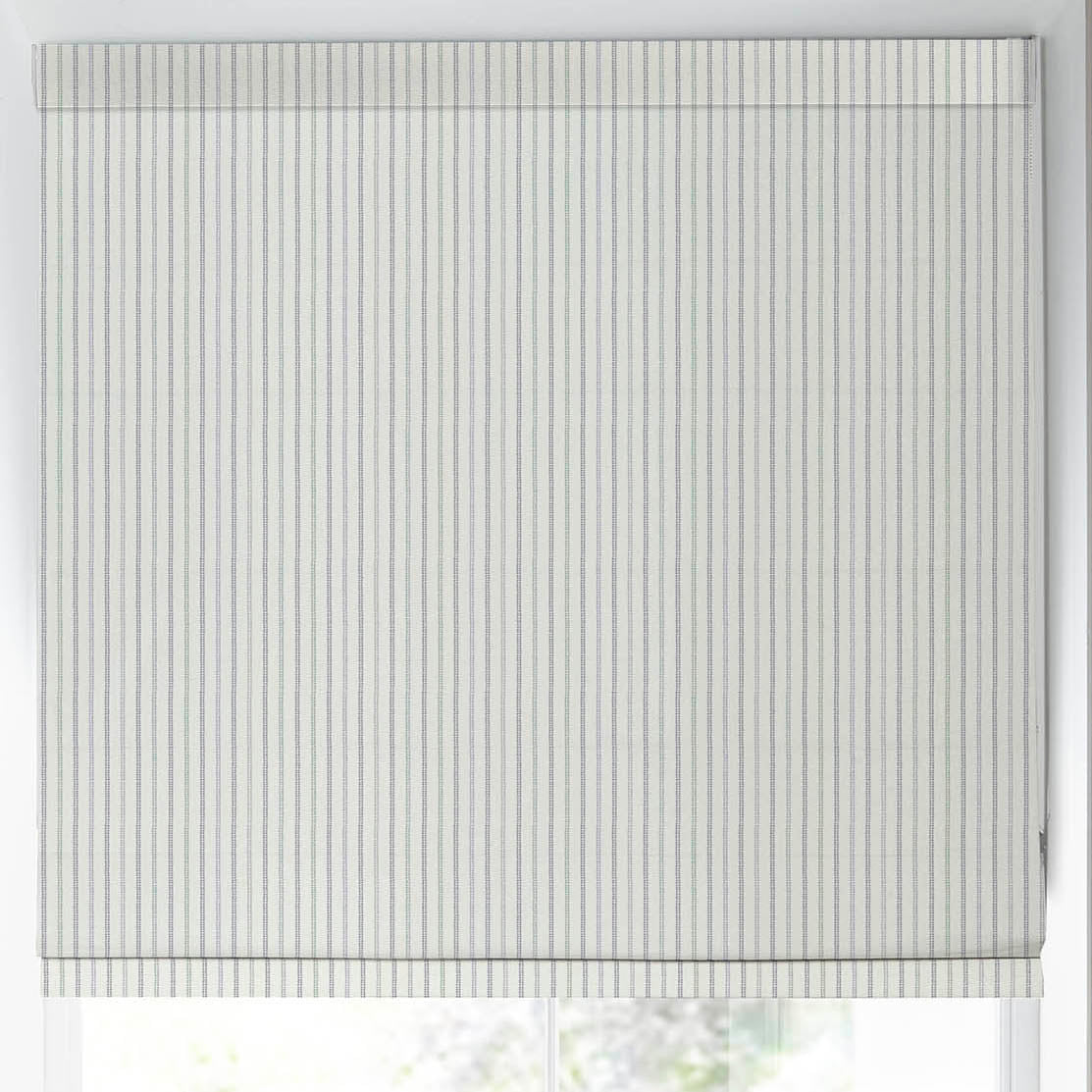 Laura Ashley Candy Stripe Made to Measure Roman Blind Dove Grey