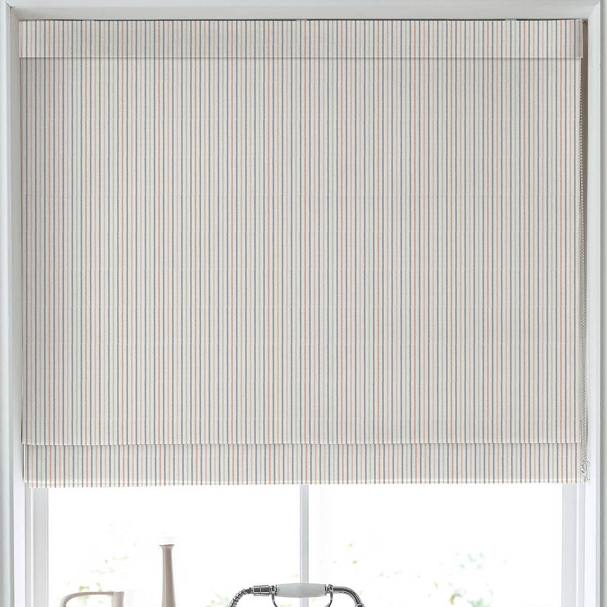 Laura Ashley Candy Stripe Made to Measure Roman Blind Apricot