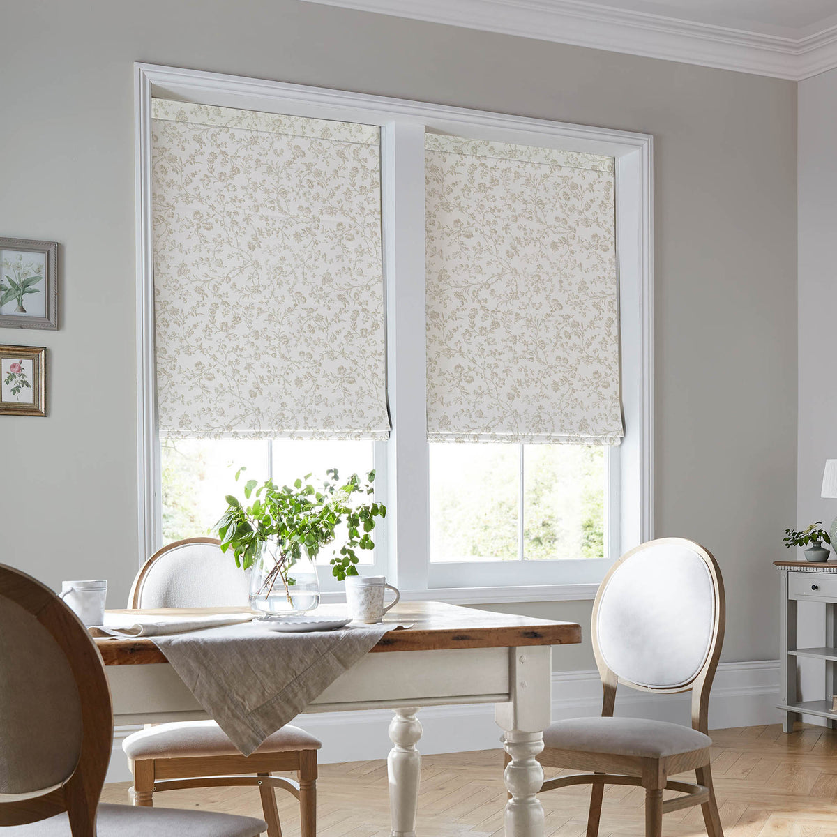Laura Ashley Aria Made To Measure Roman Blind Dove Grey